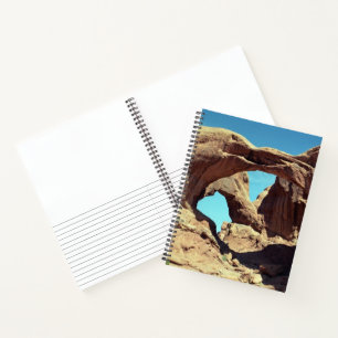 Doppel Arch Utah Wüste Landschaftsbild Foto Notizbuch