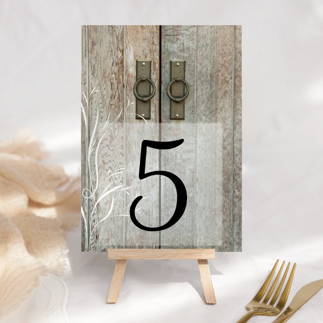 Doppel-Barenttüren Land Hochzeiten Tischnummern (These rustic table numbers are perfect for your farm style or barn party celebration event.)