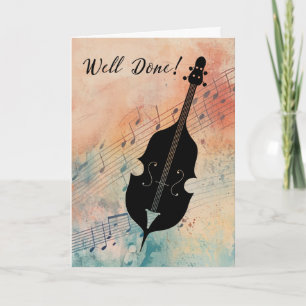 Doppel-Bass-Performance-Gratulationen Watercolor Karte