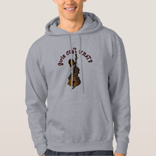 Doppel-Bass-Player-Frau mit aufrecht stehender Str Hoodie