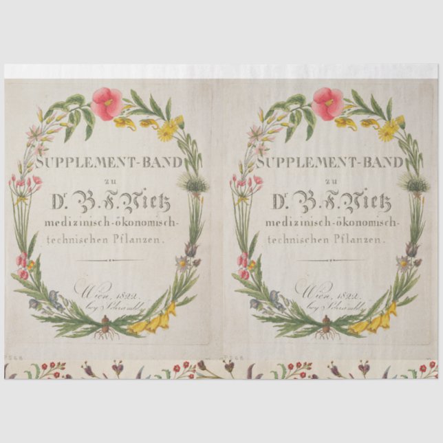 Doppel-Blumenschaden-Dekoupage Seidenpapier (Vorderseite)