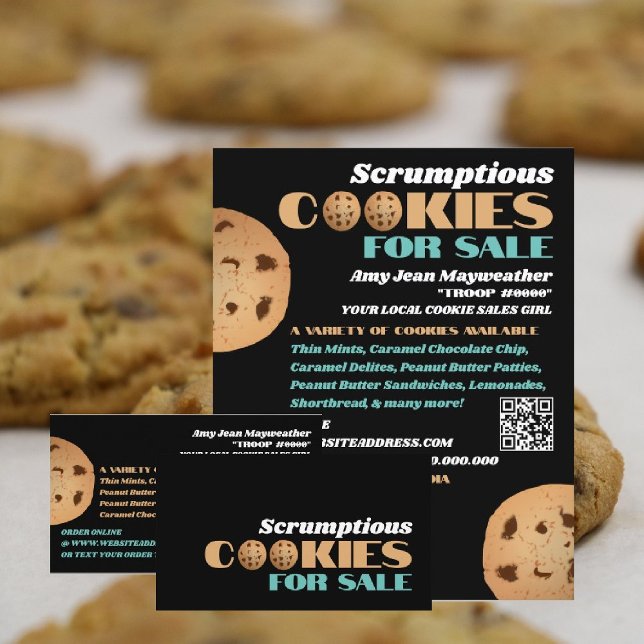 Doppel-Cookies-Logo, Cookie Sales Fundraising-Kart Visitenkarte (Von Creator hochgeladen)