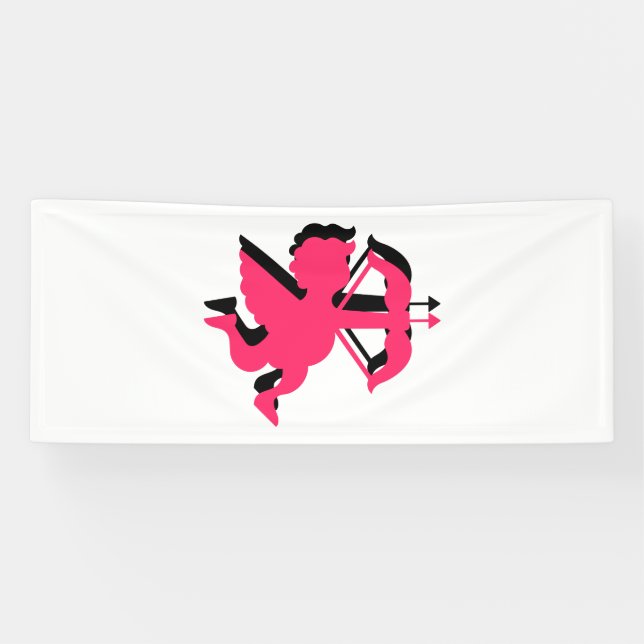 Doppel-Cupid Valentinstag 2,5x6 Vinyl Banner (Horizontal)