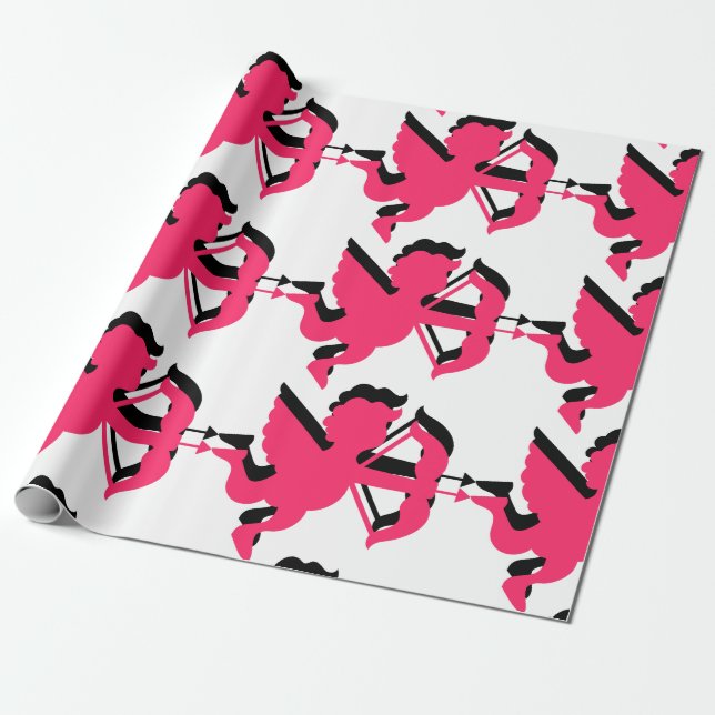 Doppel-Cupid-Valentinstag Geschenkpapier (Ungerollt)