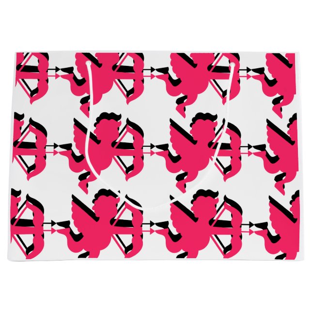 Doppel Cupid Valentinstag Große Geschenktasche Geschenktüte (Vorderseite)