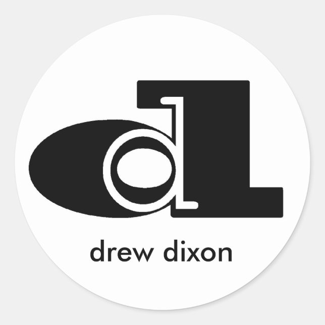 Doppel-D-Aufkleber weiß Runder Aufkleber (Vorderseite)