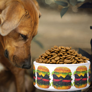 Doppel Deluxe Hamburger & Käse Große Pet-Schüssel Napf