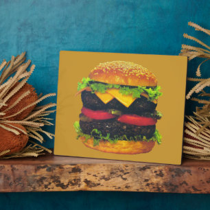 Doppel-Deluxe Hamburger mit Käse Fotoplatte