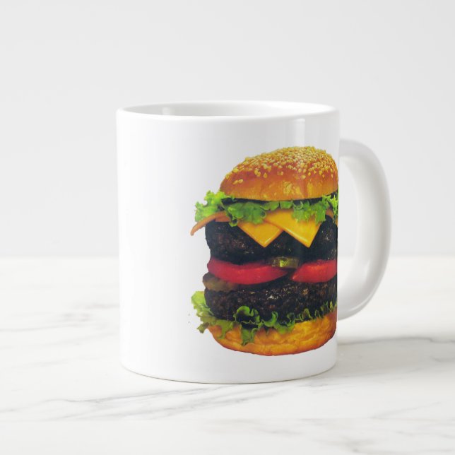 Doppel-Deluxe Hamburger mit Käse Jumbo-Tasse (Vorderseite Rechts)