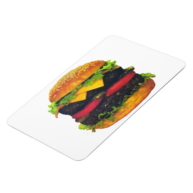 Doppel-Deluxe Hamburger mit Käse Magnet (Linke Seite)