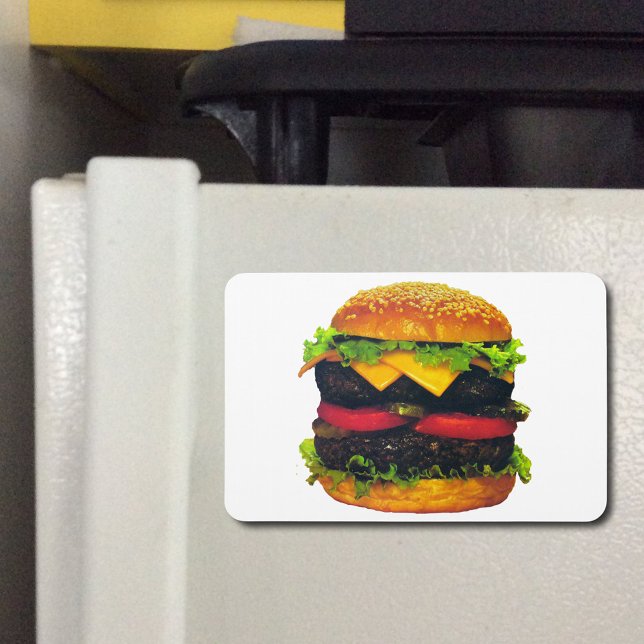 Doppel-Deluxe Hamburger mit Käse Magnet (Double Deluxe Hamburger with Cheese Flexible Magnet)