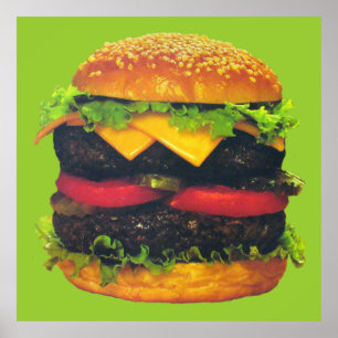 Doppel-Deluxe Hamburger mit Käse Poster