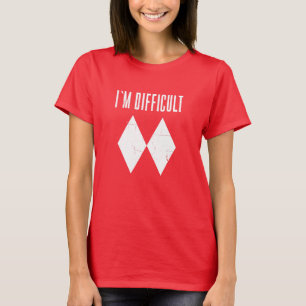 Doppel-Diamant Ich bin schwierig Skifahren Novelty T-Shirt