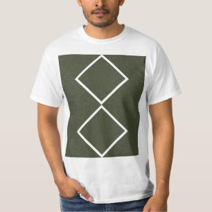 Doppel-Diamant-Moos-grünes T-Shirt