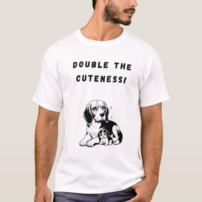 Doppel die Farbe! Funny Dog T-Shirt (Vorderseite)