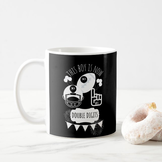 Doppel-Digit 10. Happy Birthday Boy Baseball Kaffeetasse (Mit Donut)