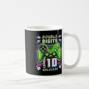 Doppel-Digits Level 10 Unverriegeltes Videospiel 1 Kaffeetasse