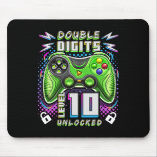 Doppel-Digits Level 10 Unverriegeltes Videospiel 1 Mousepad