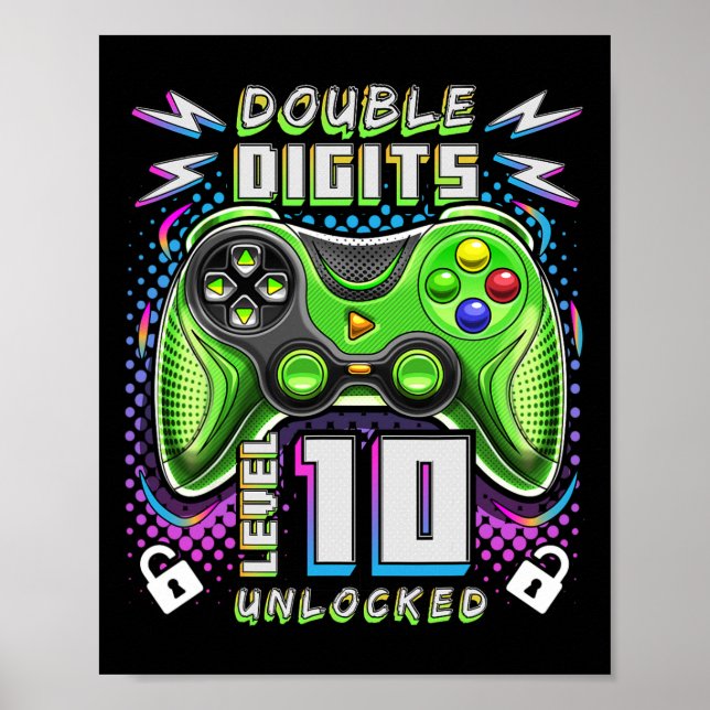 Doppel-Digits Level 10 Unverriegeltes Videospiel 1 Poster (Vorne)