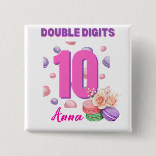 Doppel-Digits Macaroon Teenager-Geburtstagskind Button