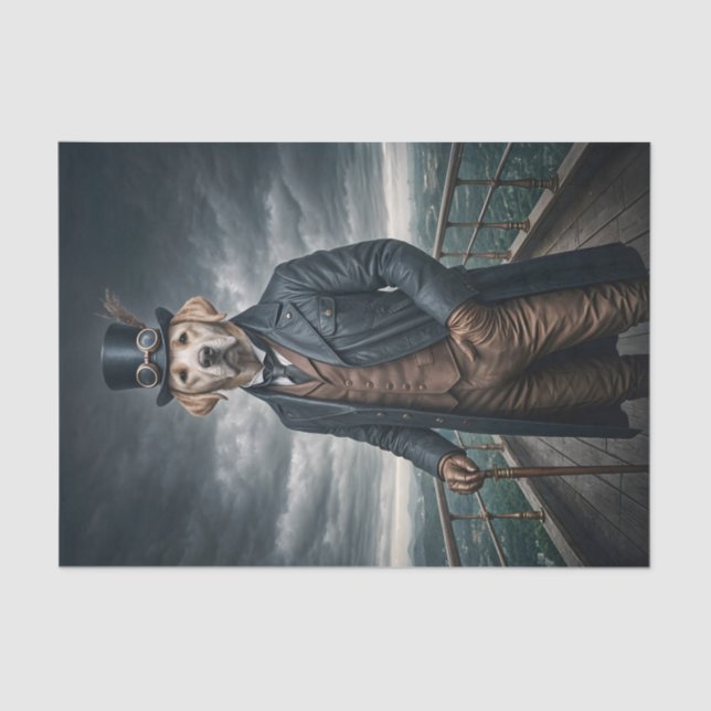 Doppel-elegante Viktorianische Steampunk Labrador  Seidenpapier (Vorderseite)