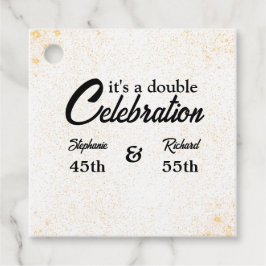 Doppel-Feier Joint Birthday Gold White Geschenkanhänger