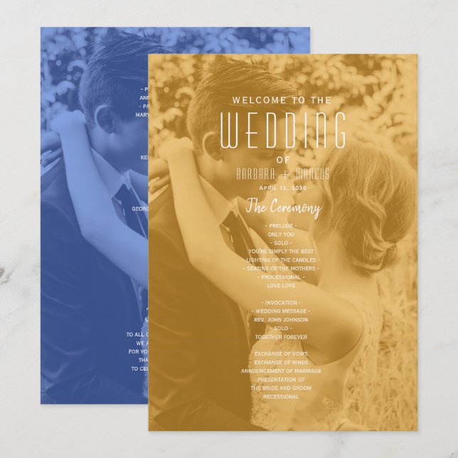 Doppel-Foto-Hochzeit Programm (Vorne/Hinten)