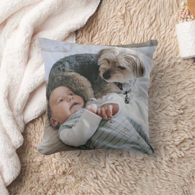 Doppel-Foto-Hunde-Baby-Keepsake Kissen (Decke)