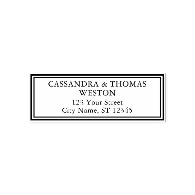 Doppel-Frame-Doppelname Hochzeitsnahrung Rücksende Permastempel (Design)