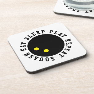 Doppel-Gelb-PunktSquashball lustiger passionierter Getränkeuntersetzer