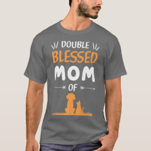 Doppel gesegnete Mama nur eine Mama, die ihre Katz T-Shirt