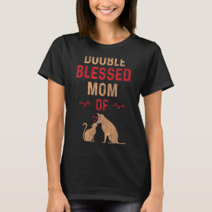 Doppel gesegnete Mama nur eine Mama, die ihre Katz T-Shirt