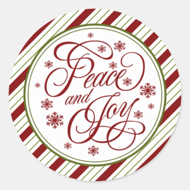 Doppel gestreifte Siegel für Frieden und Freude Runder Aufkleber (Vorderseite)