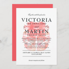 Doppel-Glück & Mandarin Ducks Chinesische Hochzeit Einladung