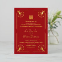 Doppel Glück Red & Gold Chinesisch Hochzeit Real