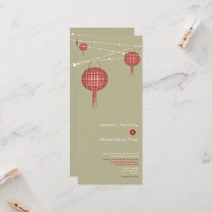 Doppel Glück Red Lanterns Chic Chinese Wedding Einladung