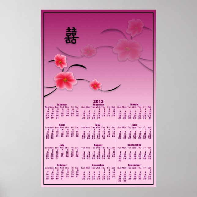 Doppel-Glücksfall Kirschblüte 2012 Kalender Poster (Vorne)