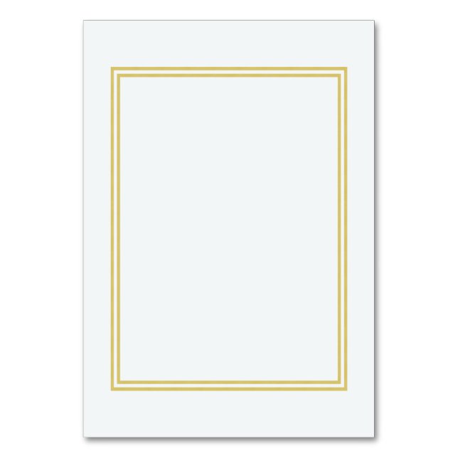 Doppel-Gold-Metallic-Grenze auf Bubbly White Tischnummer (Vorderseite)