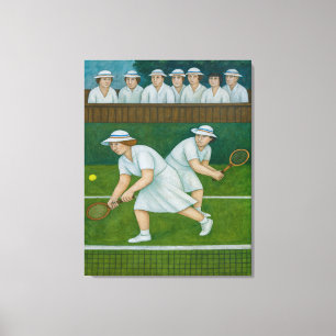 Doppel - Großes verpacktes Tennis-Kunstposter auf  Leinwanddruck