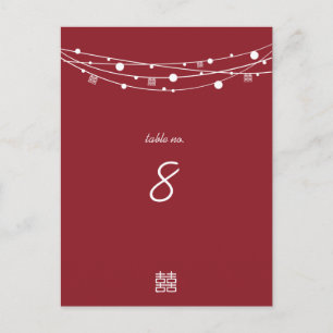 Doppel-Happiness-Laternen Hochzeitskarten Postkarte
