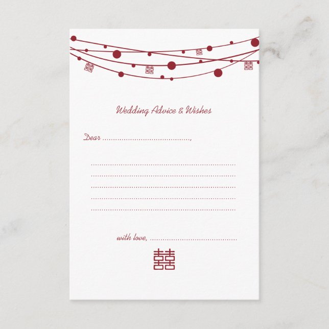 Doppel-Happiness-Laternen Hochzeitsratgeber Karten (Vorderseite)