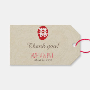 Doppel-Happy Chinese Wedding-Geschenk-Tag Geschenkanhänger