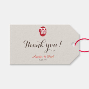 Doppel-Happy Chinese Wedding-Geschenk-Tag Geschenkanhänger