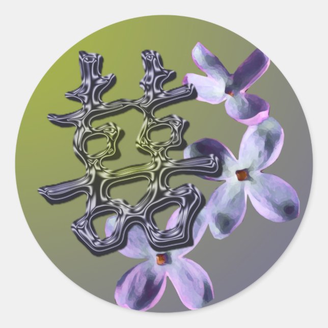 Doppel-Happy Wedding Lilac Umschlag Aufkleber (Vorderseite)