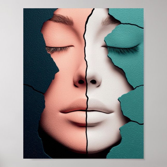 Doppel-Harmonie-Mädchenporträt Poster (Vorne)