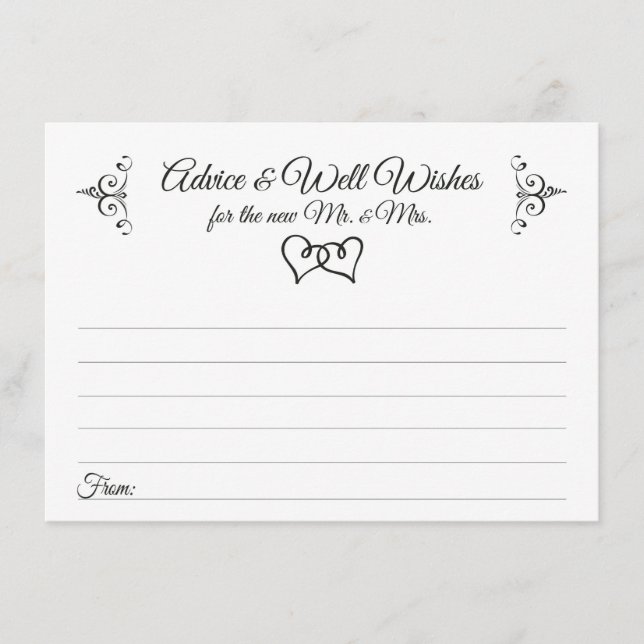 Doppel-Herz-Hochzeitsratgeber und Hochzeitskarten Hinweiskarte (Vorderseite)