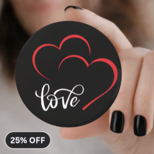 Doppel-Herz 'Liebe' Abzeichen/Anstecker Flaschenöffner