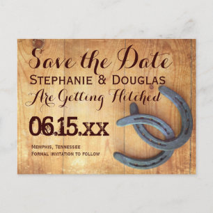Doppel-Hufeisen-Rustical-Save-the-Date-Postkarten Ankündigungspostkarte