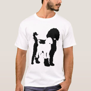 Doppel-Hund-Silhouetten in fett Schwarz und Weiß T-Shirt
