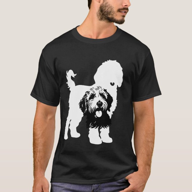 Doppel-Hund-Silhouetten in fett Schwarz und Weiß T-Shirt (Vorderseite)